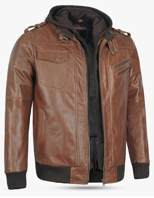 Urban Command Brown Genuine Leather Jacket