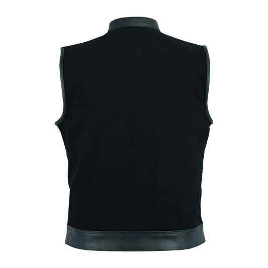 Men’s Black Hybrid Leather Vest – Bold. Refined. Unstoppable.