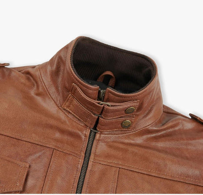 Urban Command Brown Genuine Leather Jacket