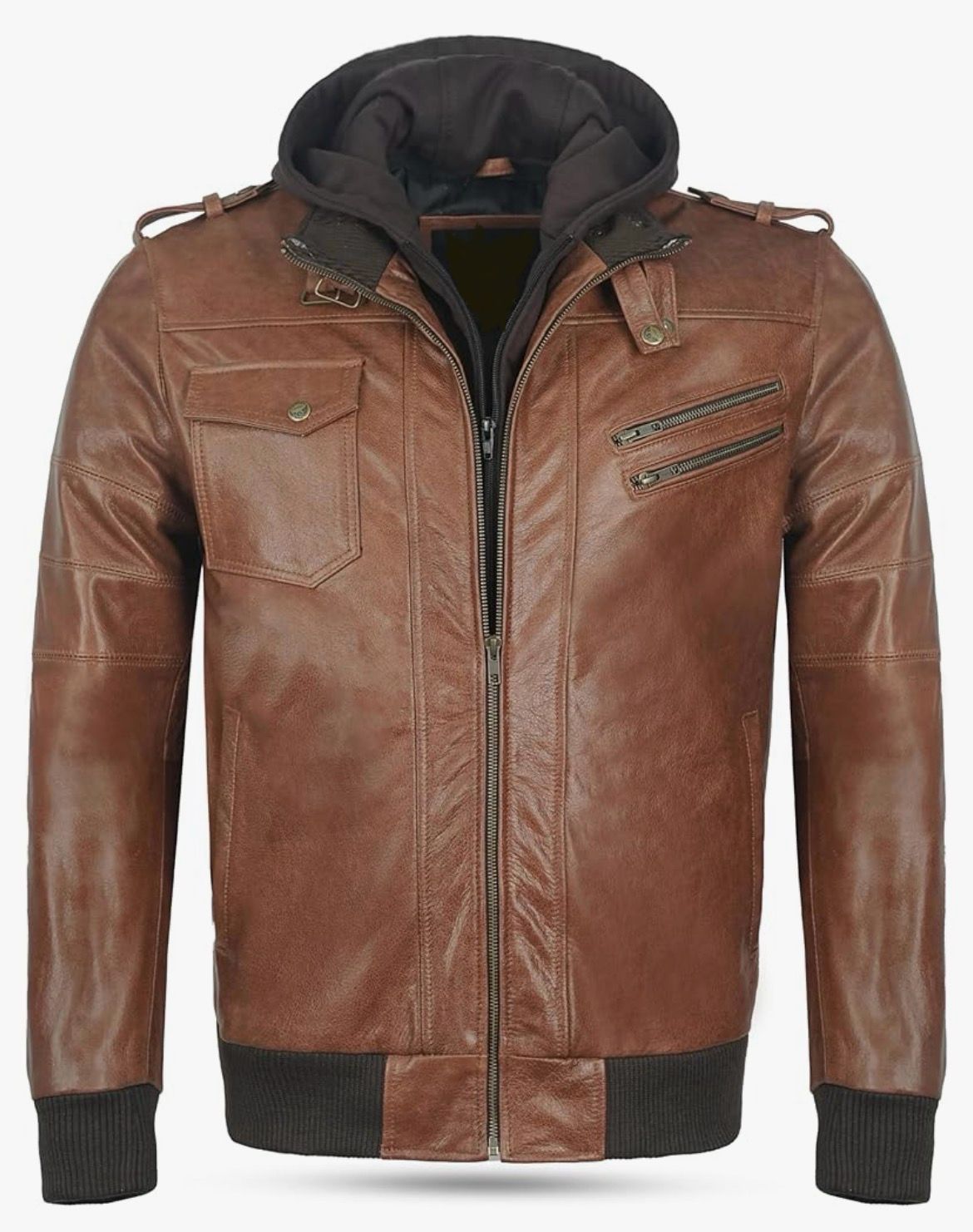 Urban Command Brown Genuine Leather Jacket